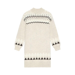 Mint Velvet Neutral Fairisle Knit Mini Dress